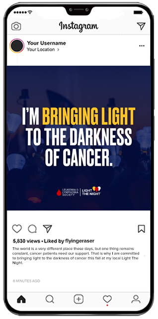 Light The Night Sample Social Post on Phone